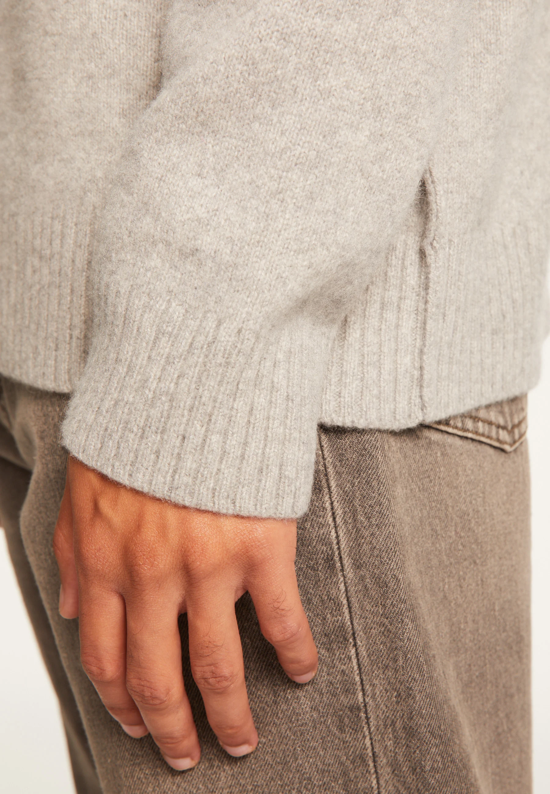 TIAGO - Pull col montant en cachemire mélangé | Gris