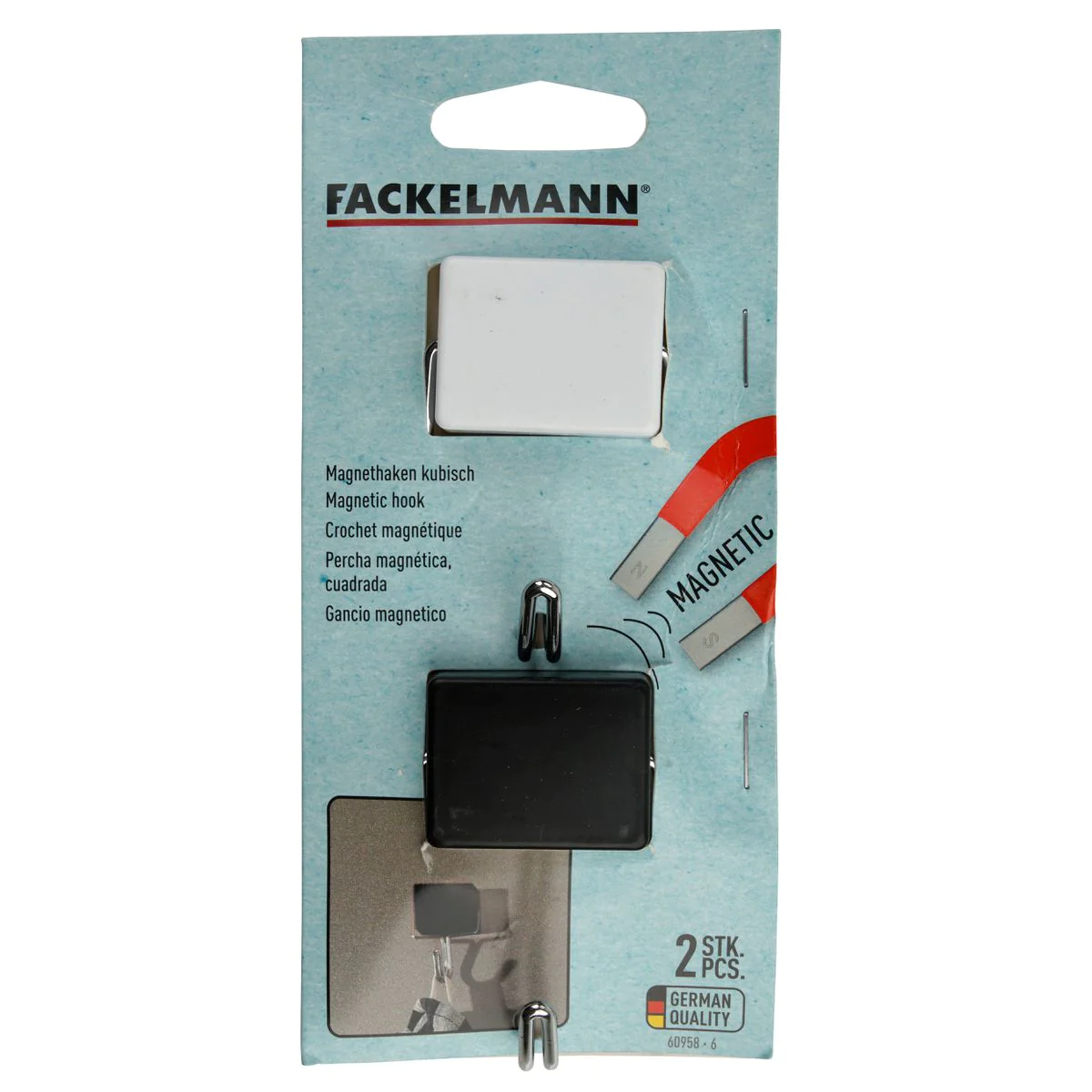 Lot de 2 crochets muraux magnétiques Tecno Fackelmann