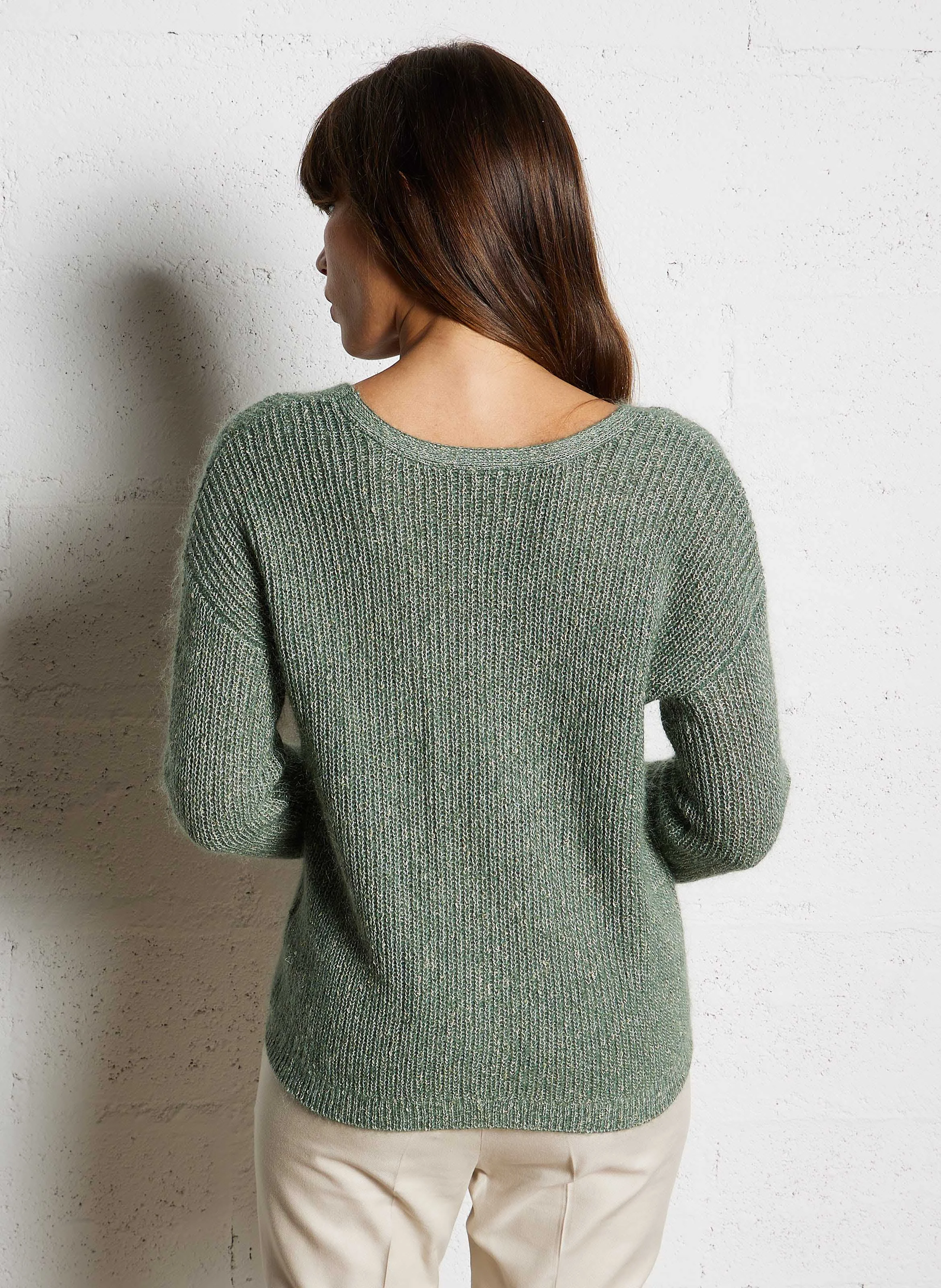 CADDY - Cardigan col V en laine mélangée | Vert
