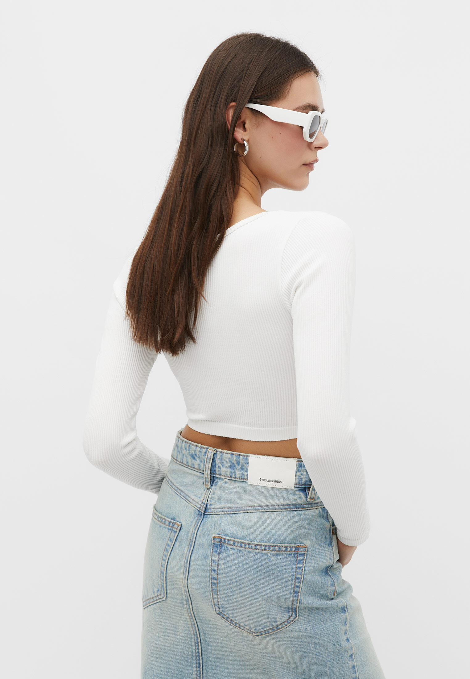 Top cropped sem costura