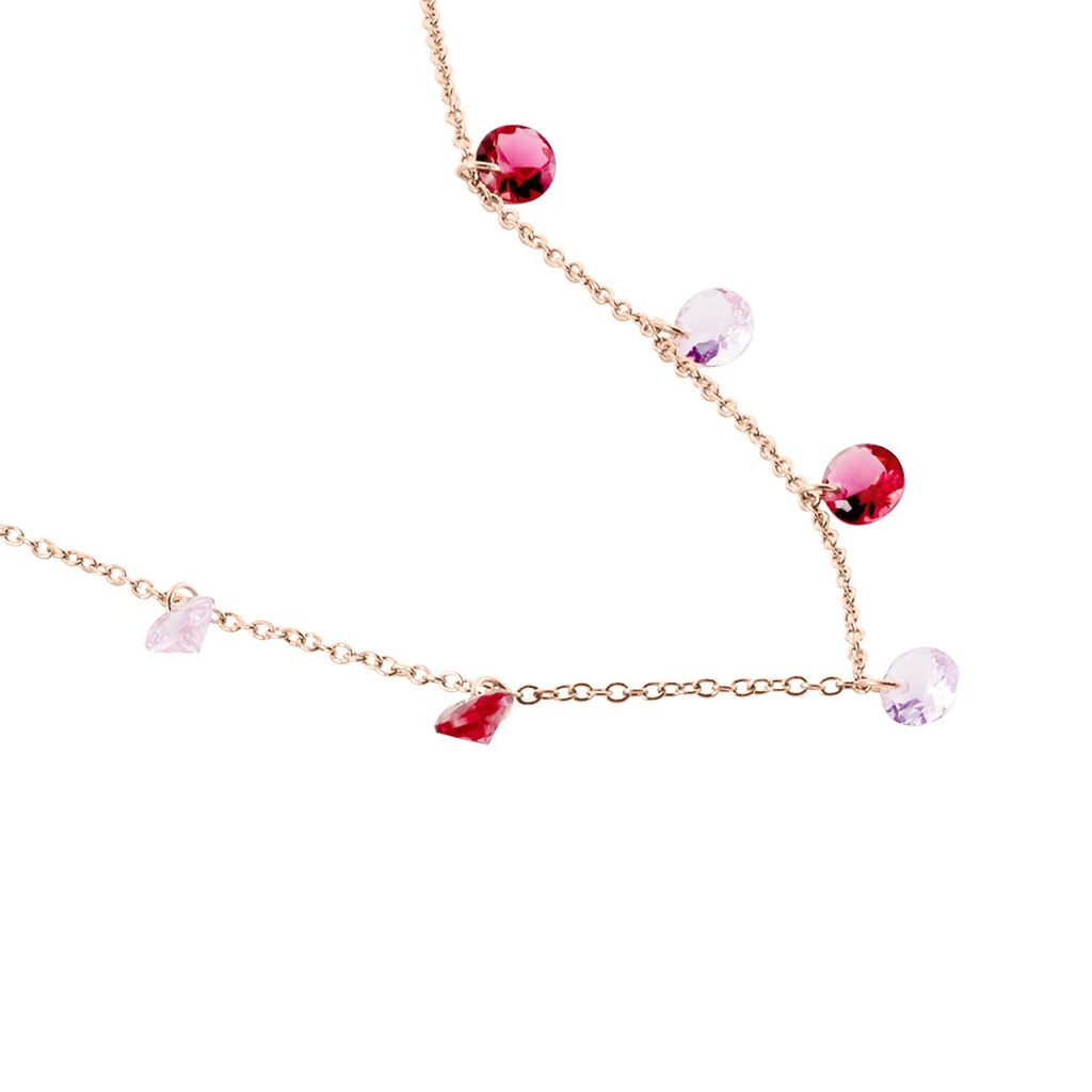 Collier Murial Argent Rose Oxyde De Zirconium