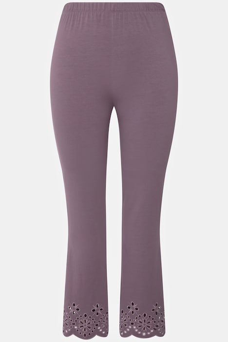 Jersey-Leggings, Stickspitze, Biobaumwolle