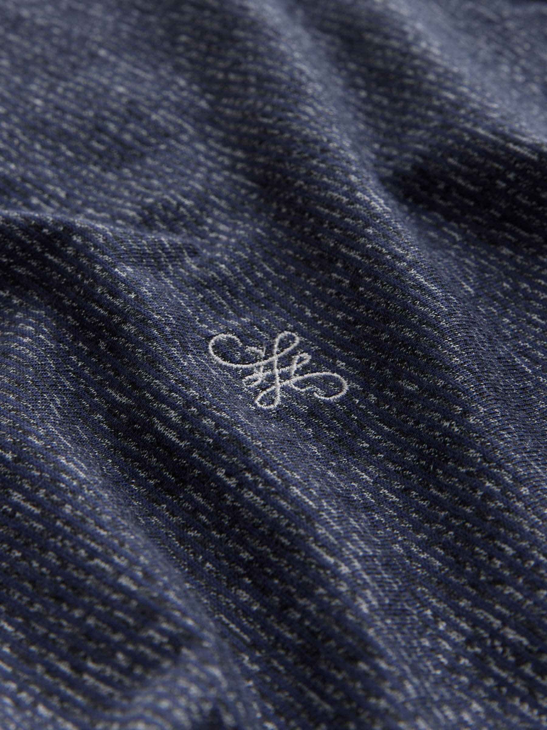 Marineblauwe strepen - Korte jersey pyjamaset