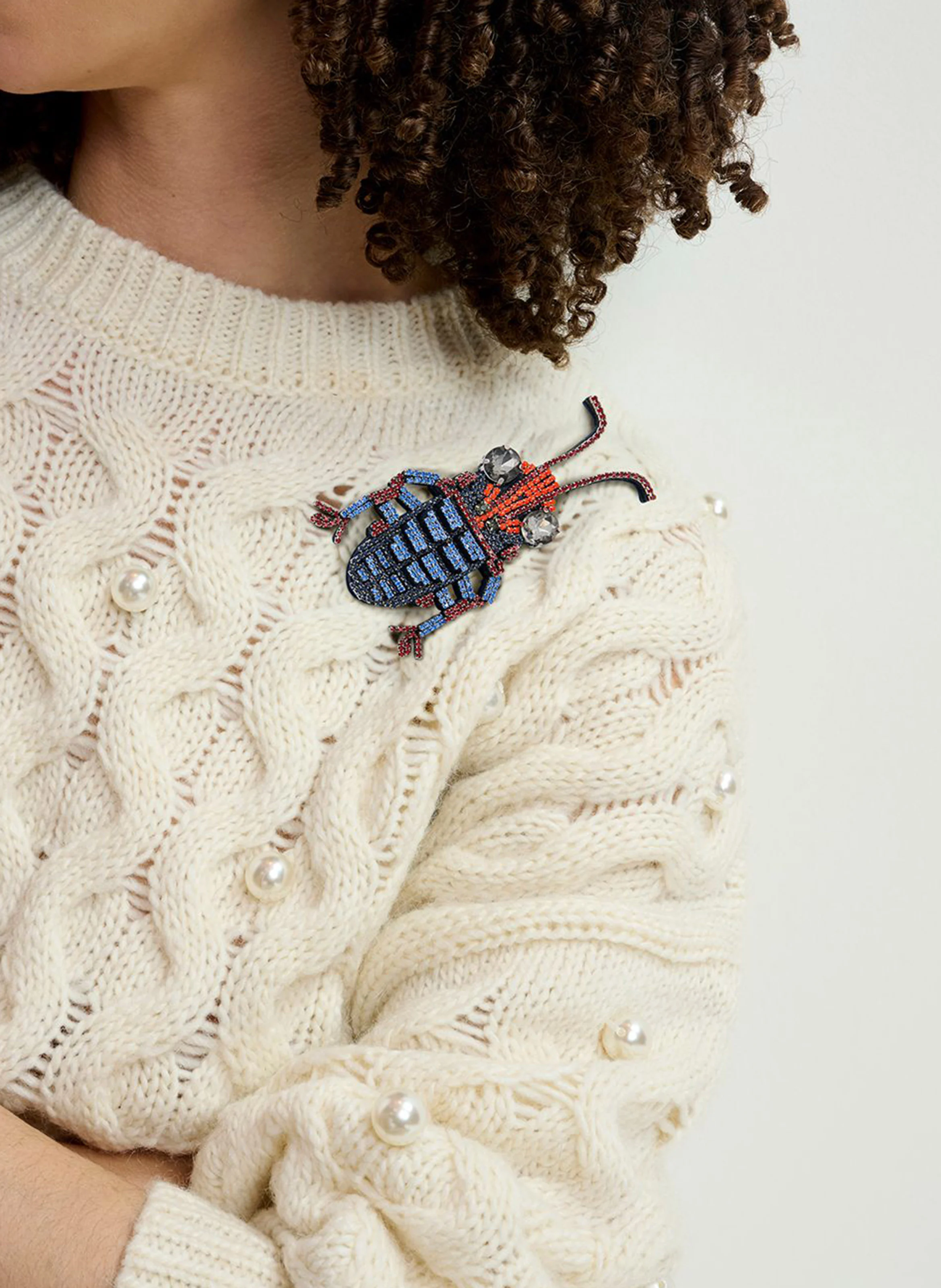 HABIGAEL - Broche scarabée | Bleu