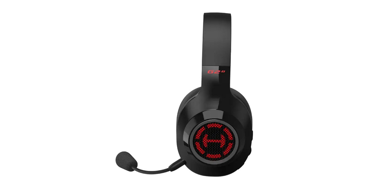 EdifierG2 S Draadloze 7.1 gamingheadset over-ear gaming headset  (Zwart/rood, RGB, Bluetooth / 2.4 GHz / USB)
