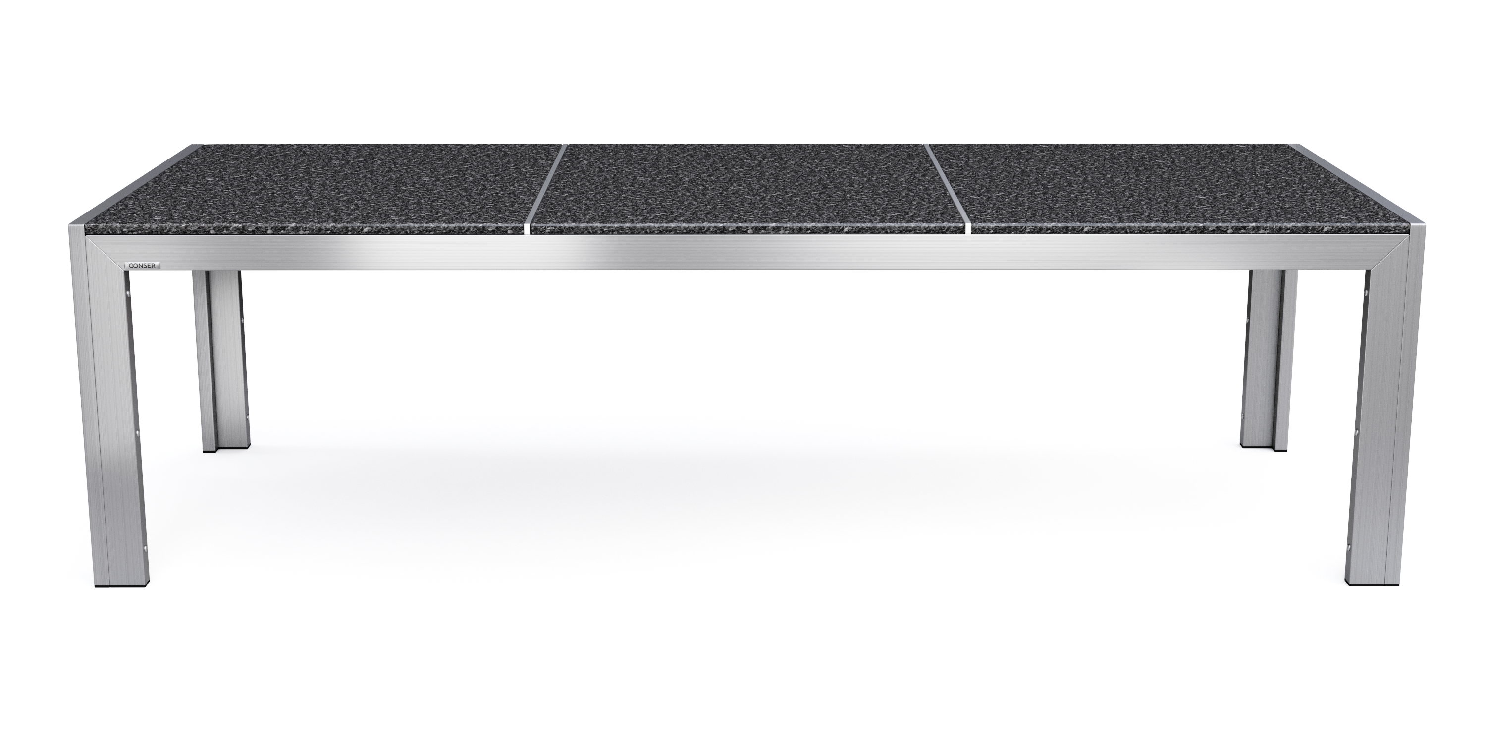 Granittisch Edelstahl 240 x 95 x 75 cm