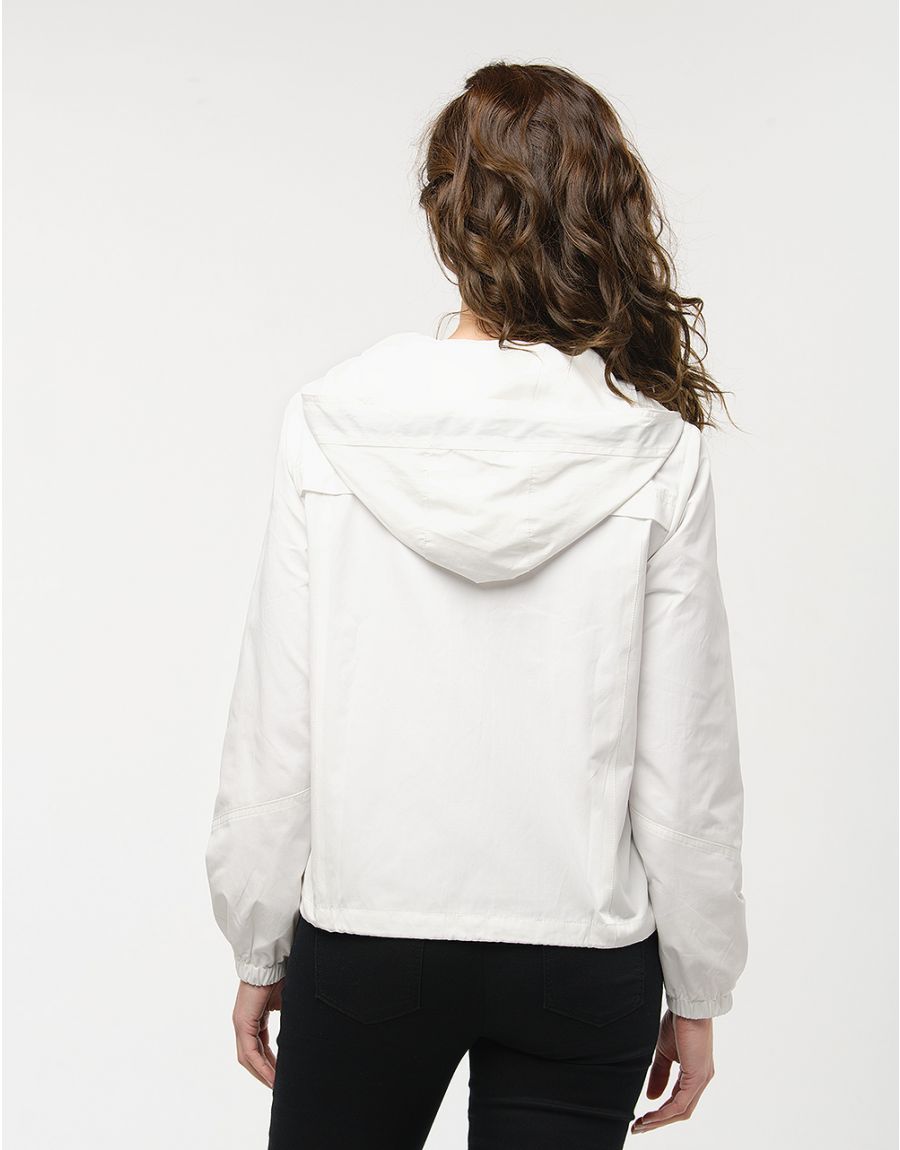 Blouson blanc à capuche