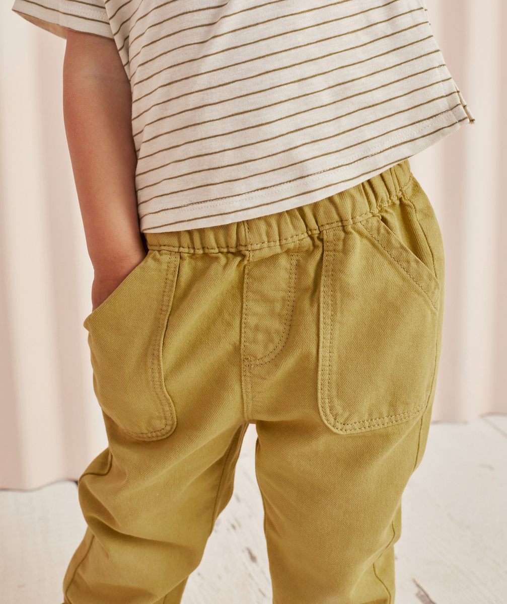 PANTALON DROIT BÉBÉ GARÇON EN DENIM JAUNE