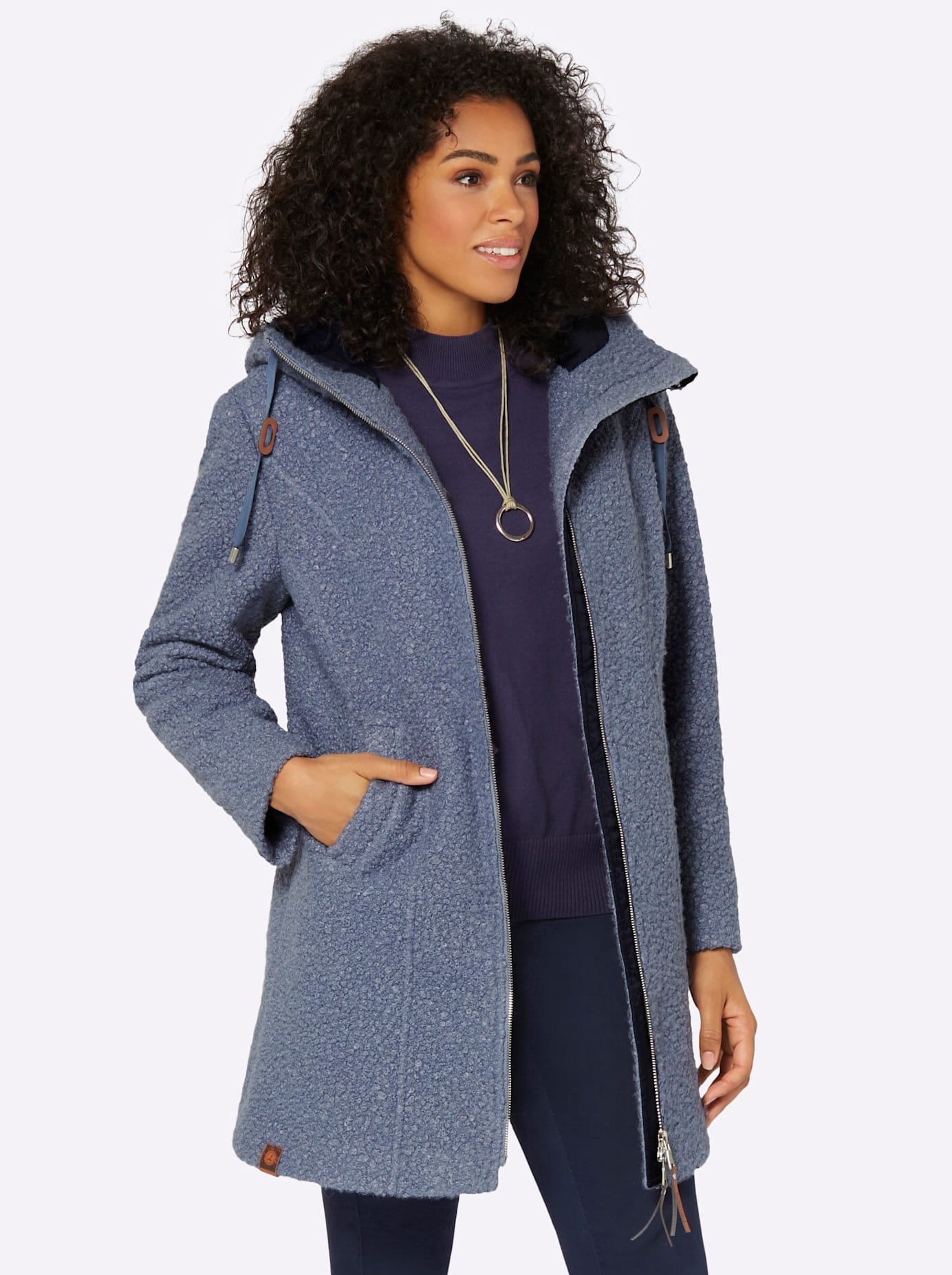 Casual Looks Langjacke mit Kapuze