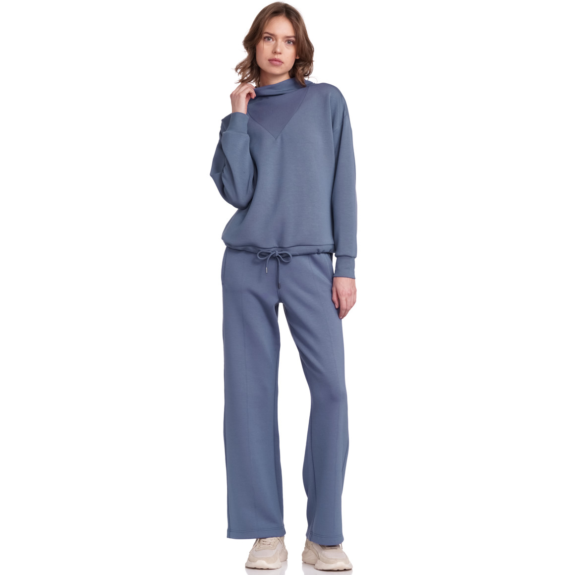 Gina Collection Damen Sweatshirt aus Modal-Mix blau