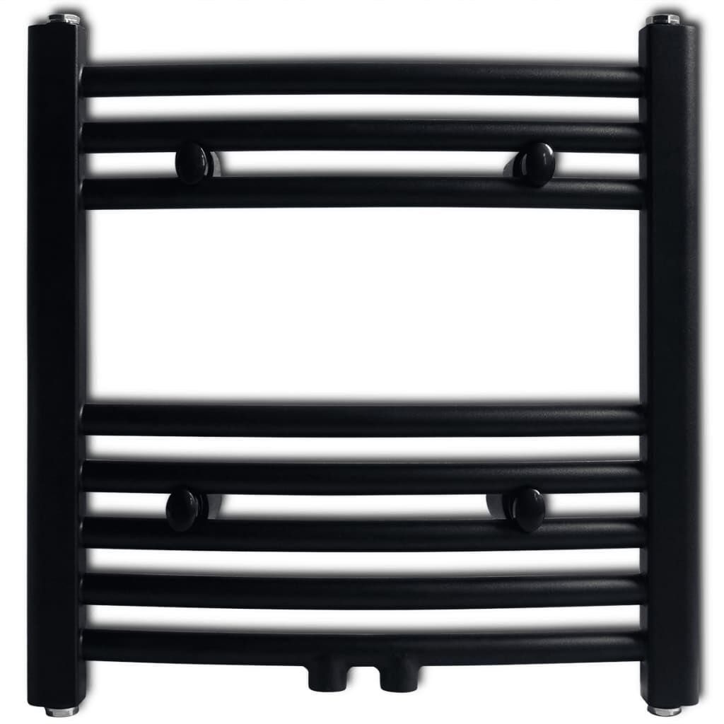 Badkamerradiator, gebogen, 480 x 480 mm, zwart