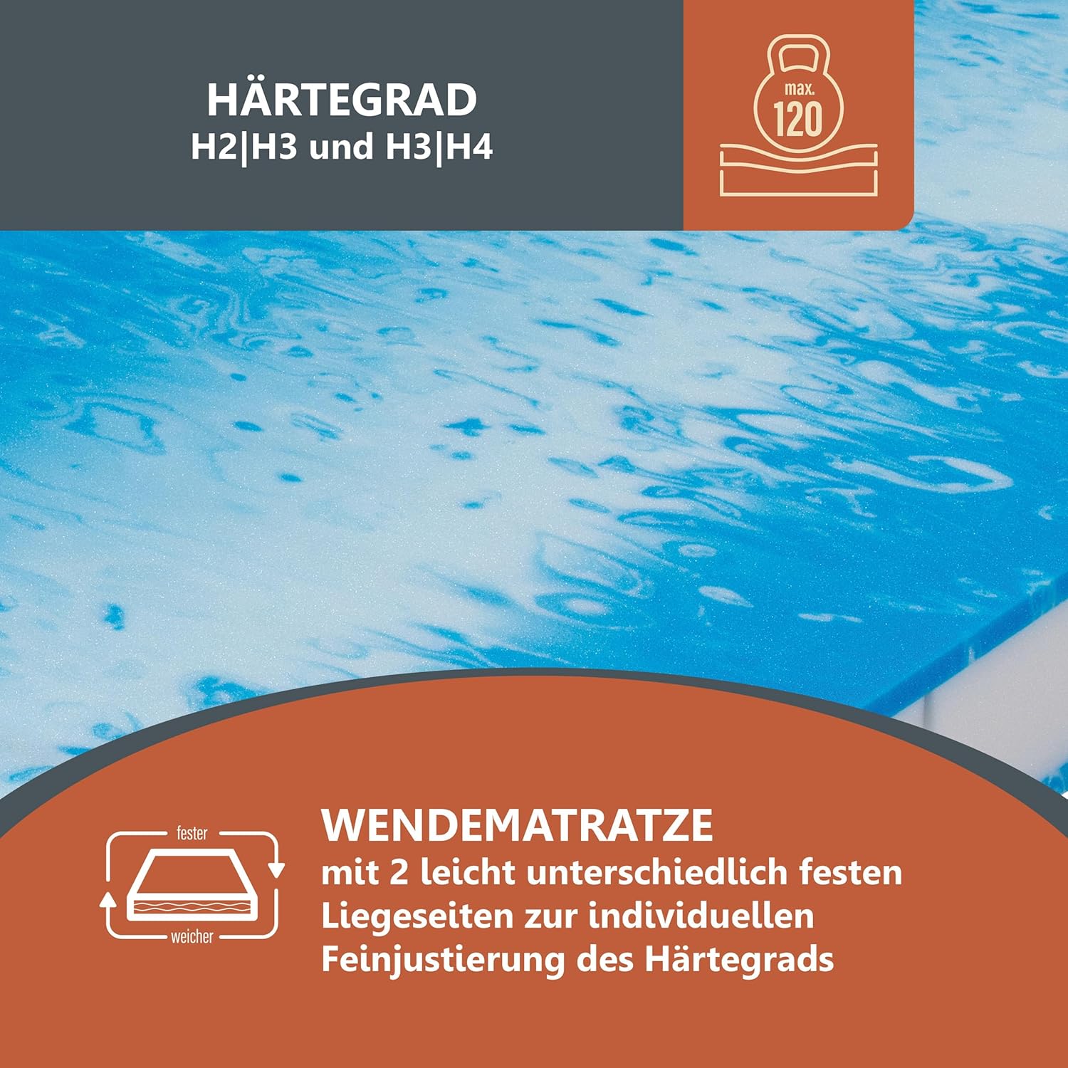 BeCo Matratze 90x200 cm Duo Gel Comfort Komfortschaummatratze H3, Oeko-TEX Standard 100, Testsieger in Haus & Garten: SEHR GUT 1,3 (Heft 01/2019), Made in Germany, 100 Nächte Testschlafen