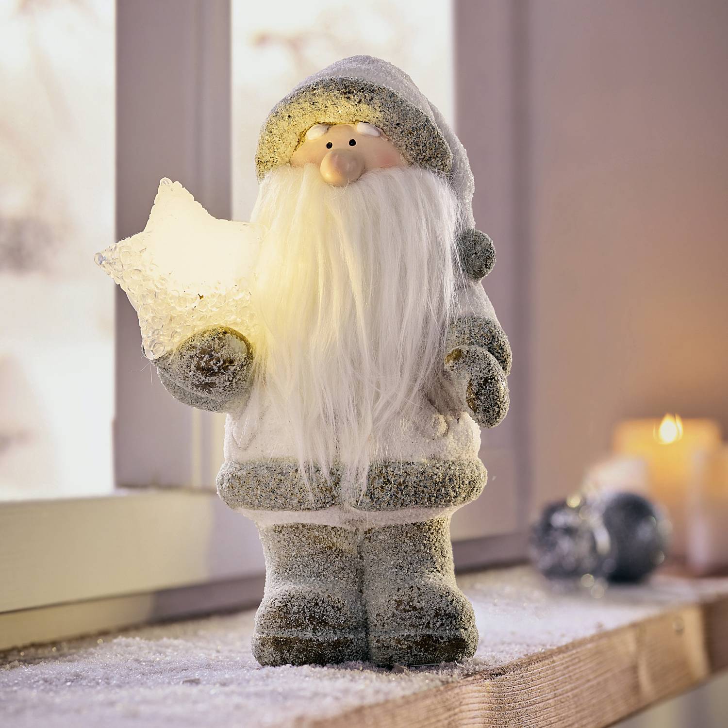 Frank Flechtwaren LED-Figur Santa 