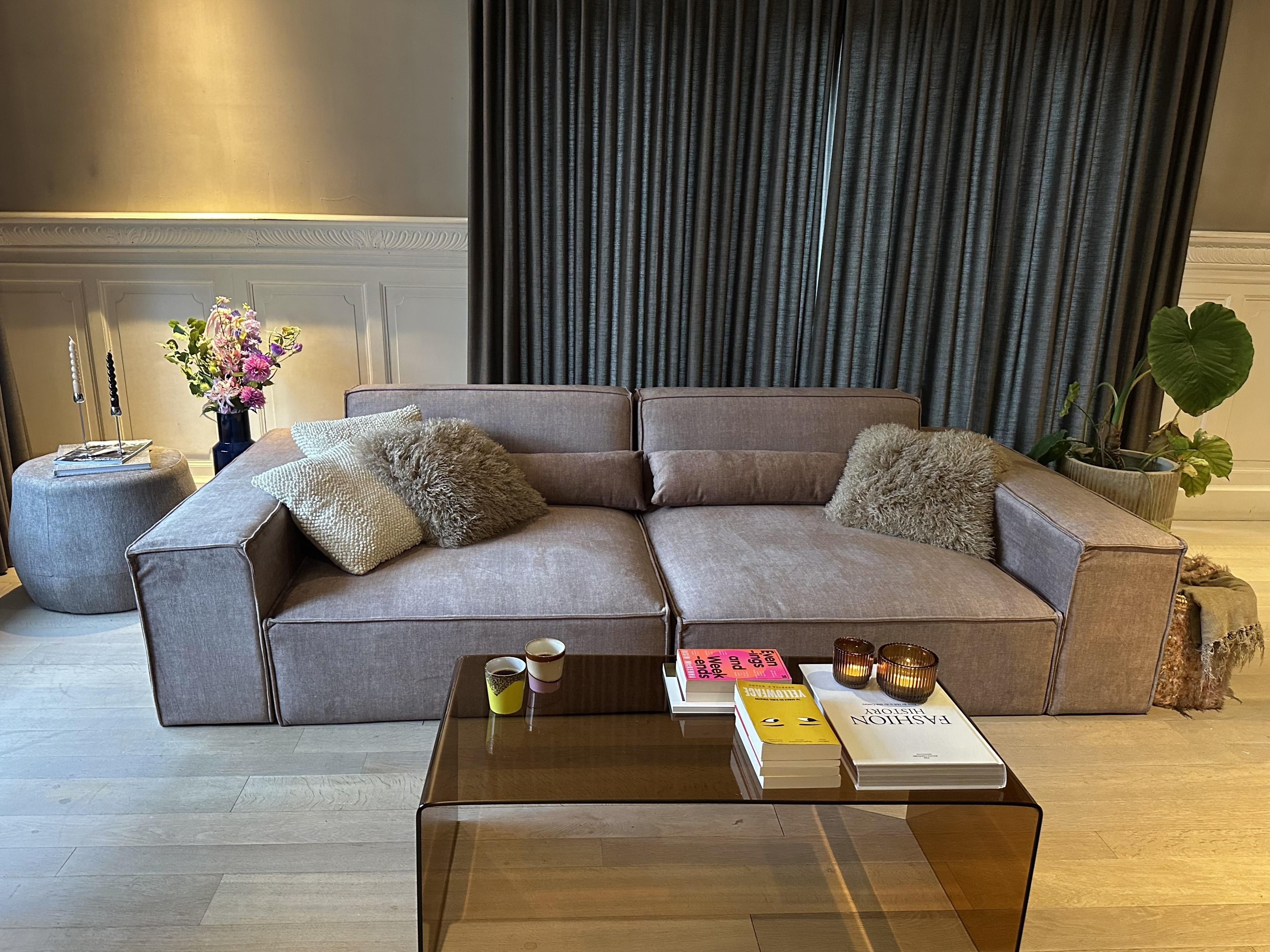 Salontafel KENDALL Veiligheidsglas Bruin