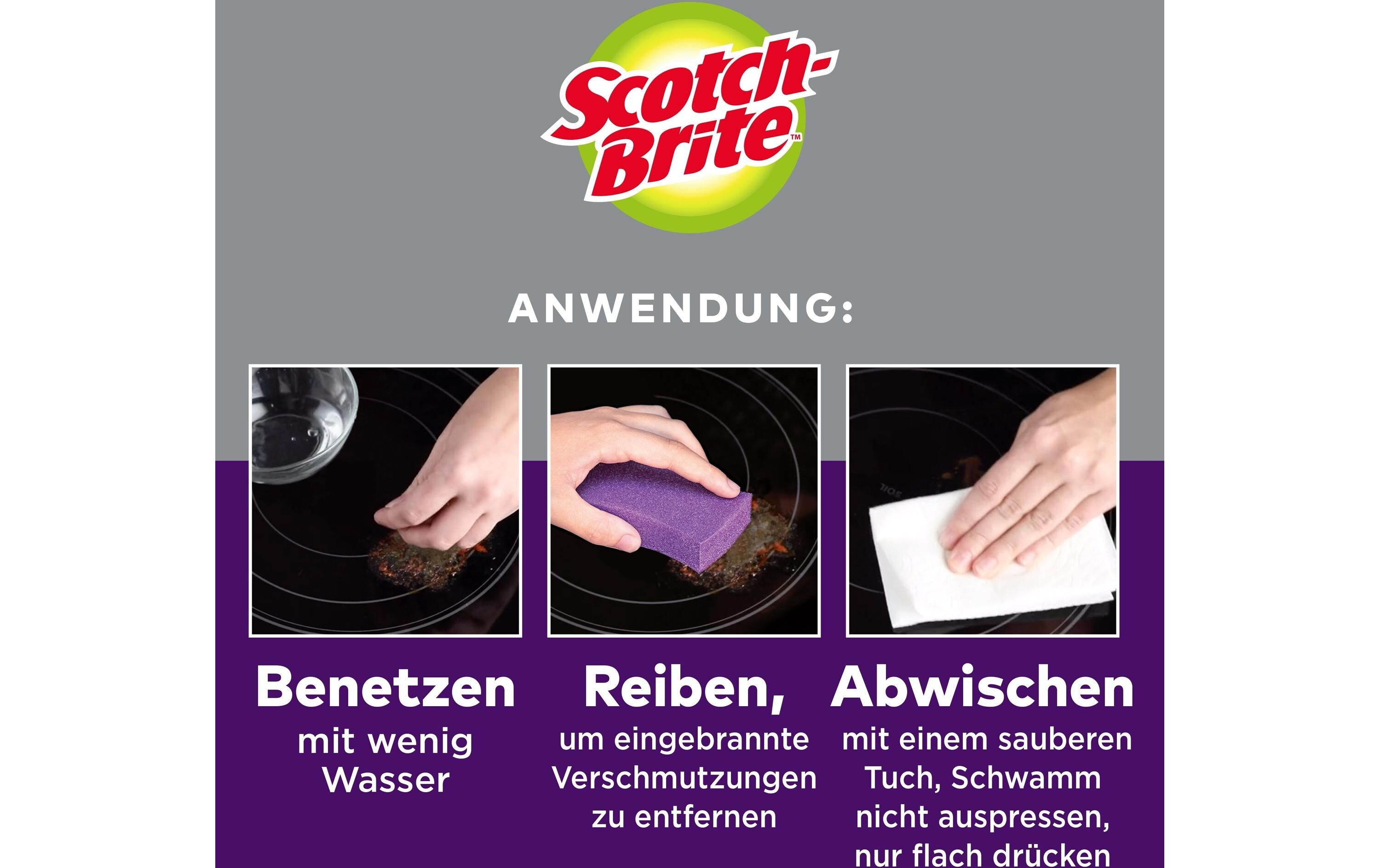Schwamm 3M Scotch-Brite Glaskeramik 3 StückGlaskeramik-Reinigungsschwämme