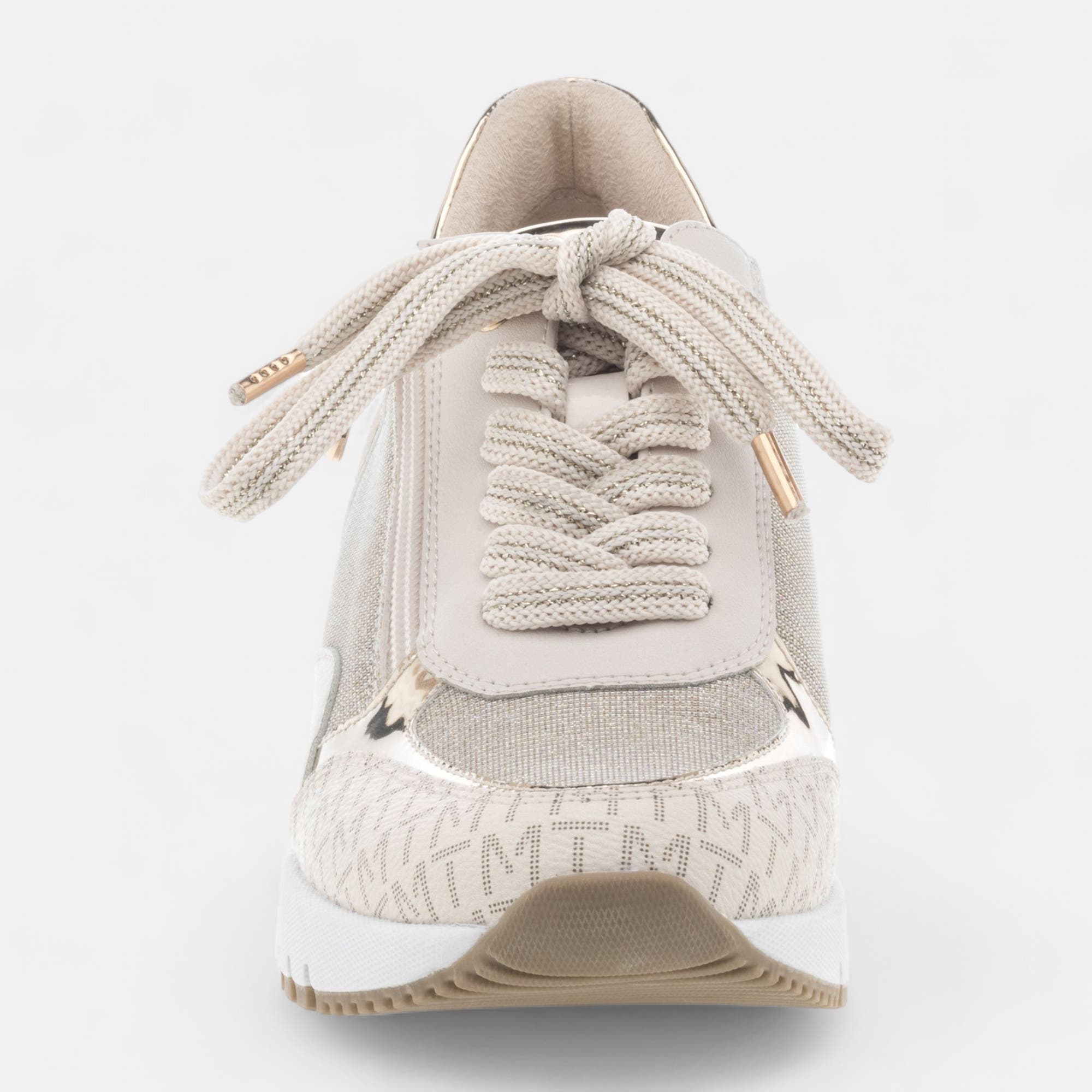 Baskets basses à talon compensé Femme beige