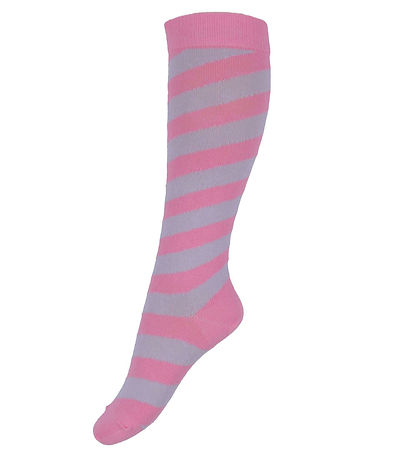 Melton Kniestrümpfe - Candy Stripe - Pink Kosmos