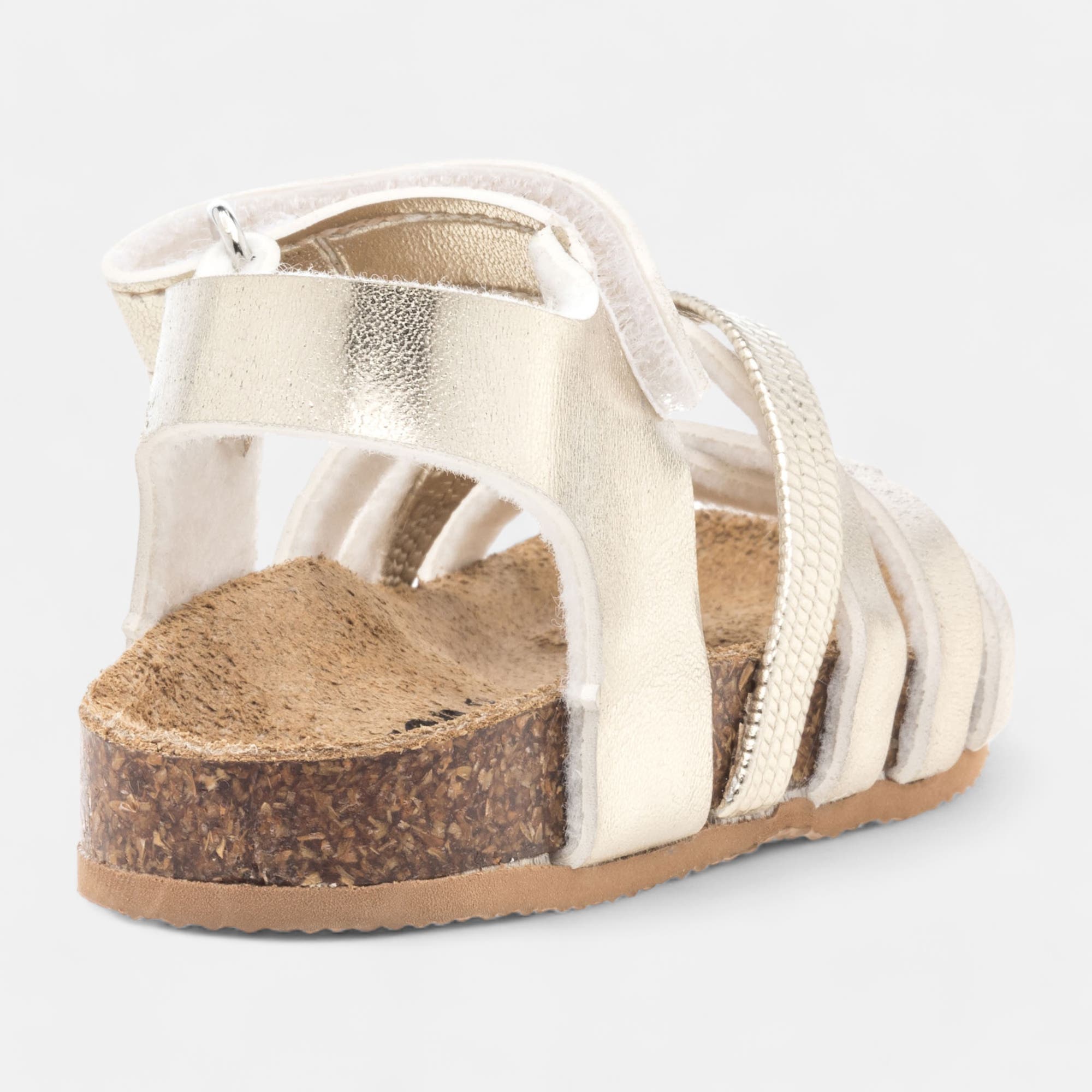 Mules semelle liège Bébé fille or