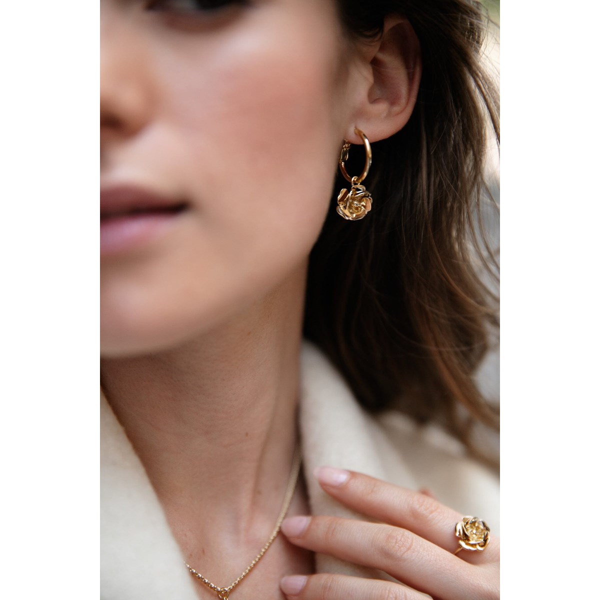 bague fleur doré à l'or fin - AGLAÉ