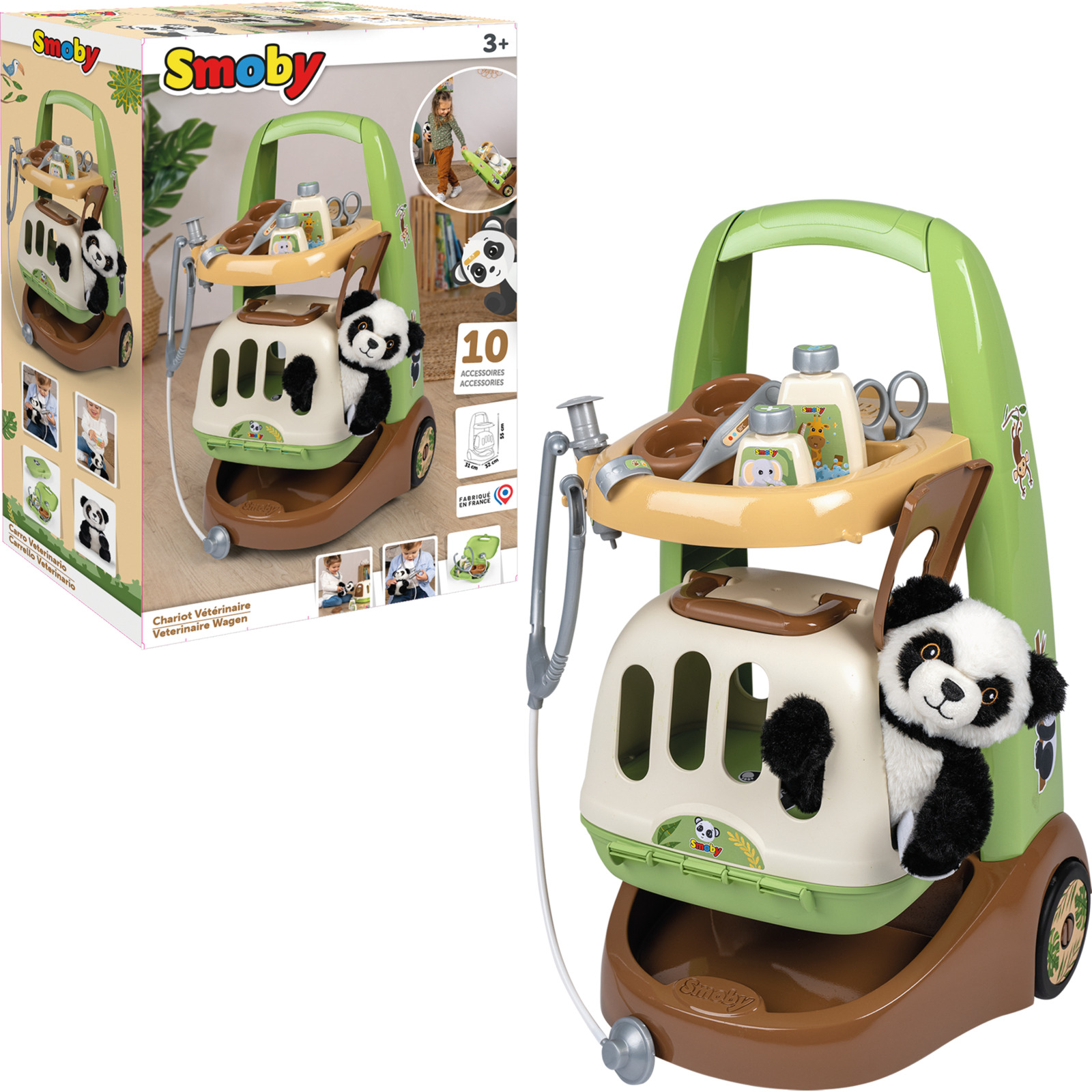 Smoby Tierarzt-Trolley mit Panda Kuscheltier