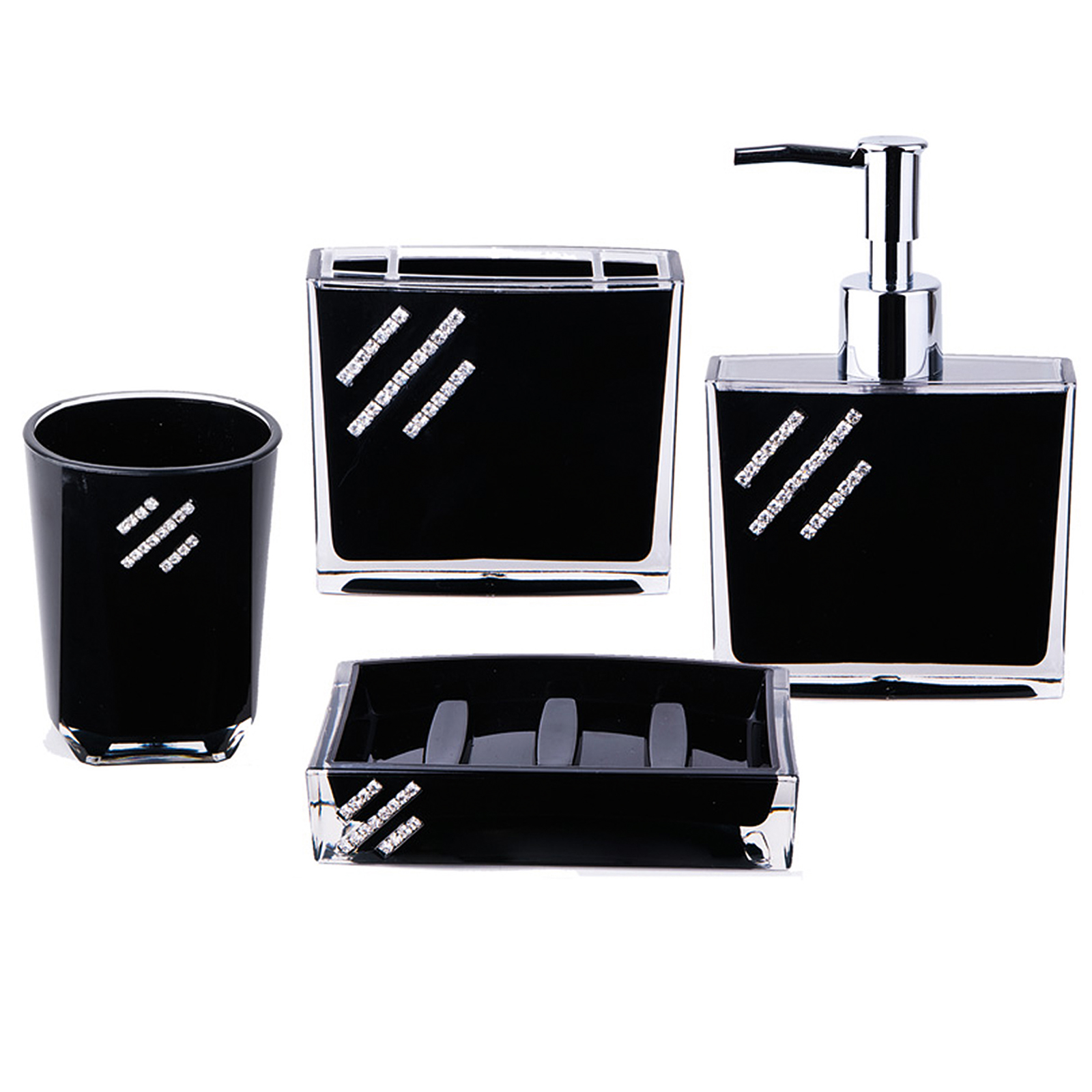 4er Badezimmer-Set - 5 verschiedene Farben