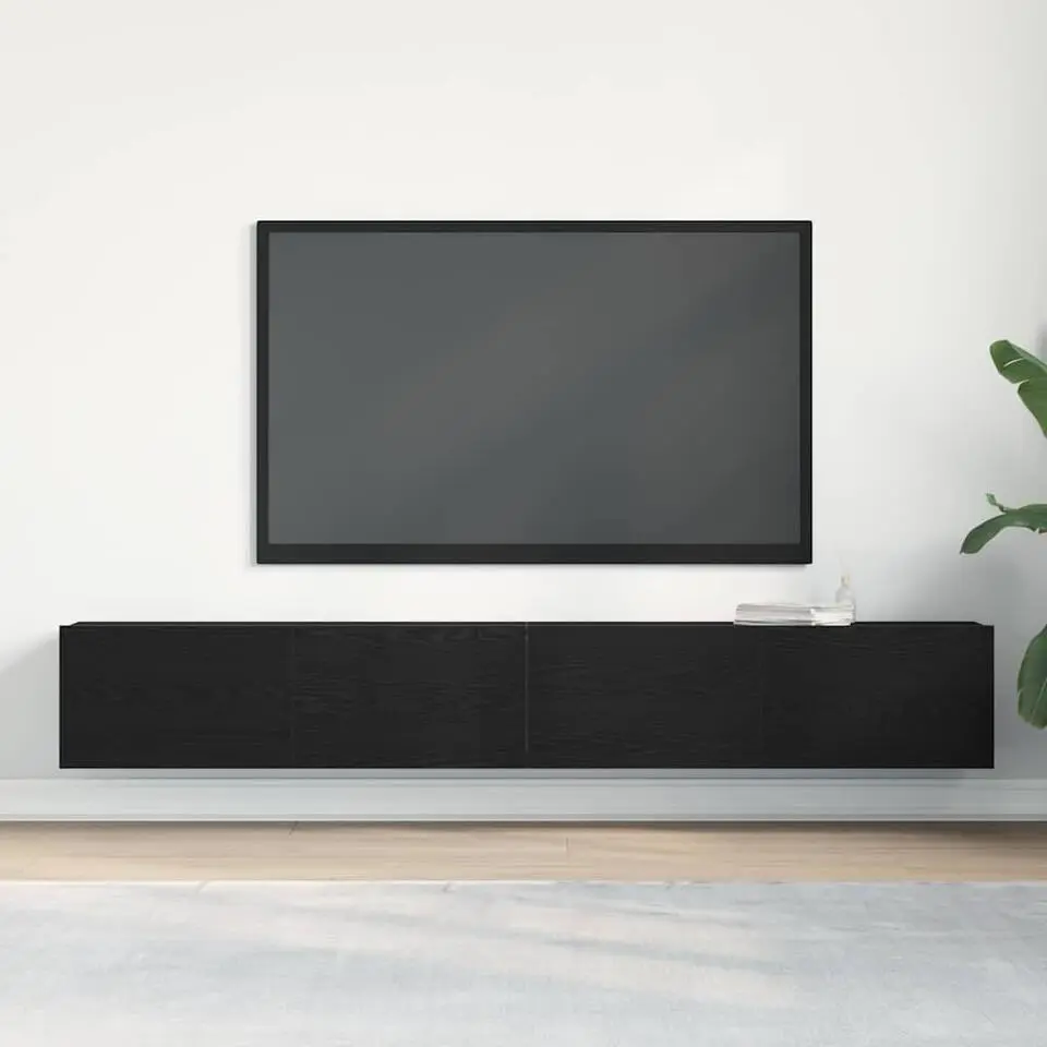 vidaXL - TV-meubel met 2 deuren - Zwart eiken - Hout - 100x30x30 cm - 2 stuks