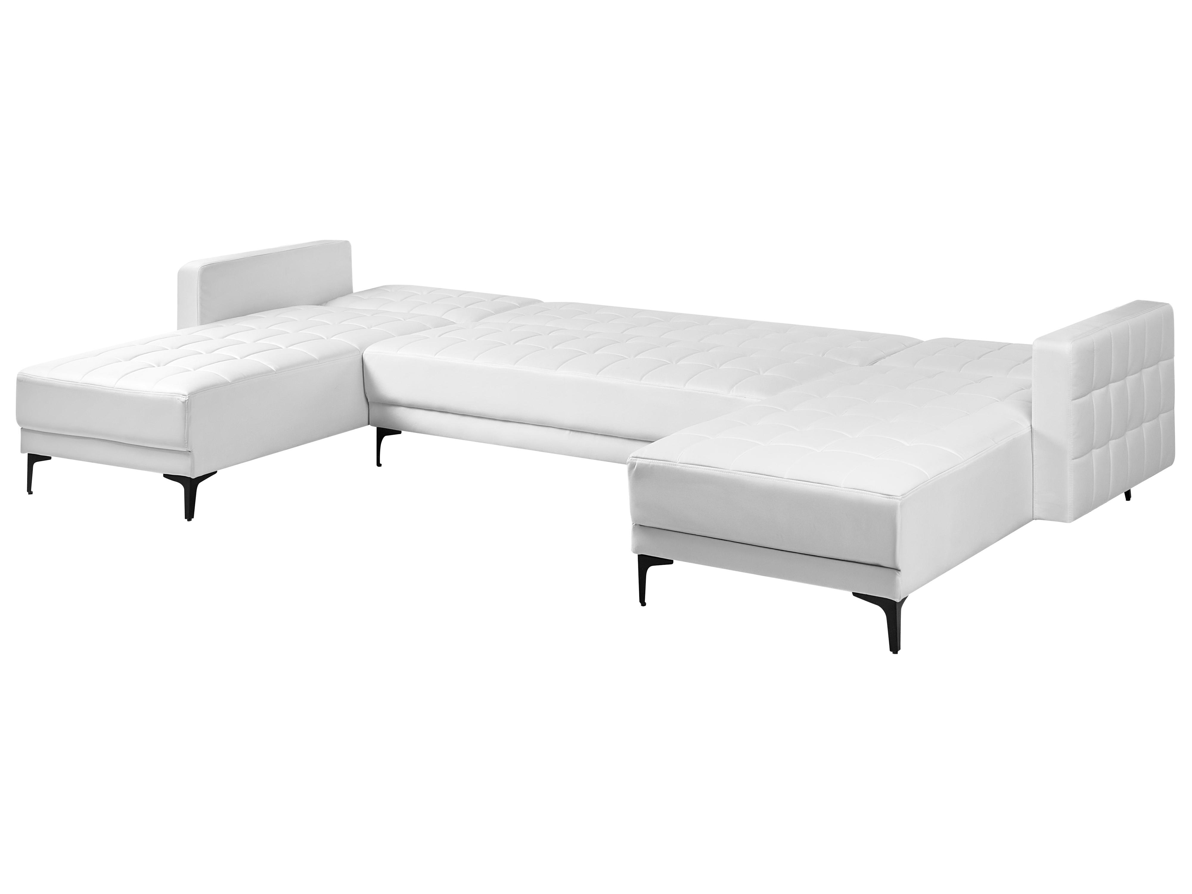 Modulaire U-vormige slaapbank 5-zits ABERDEEN Kunstleer Wit