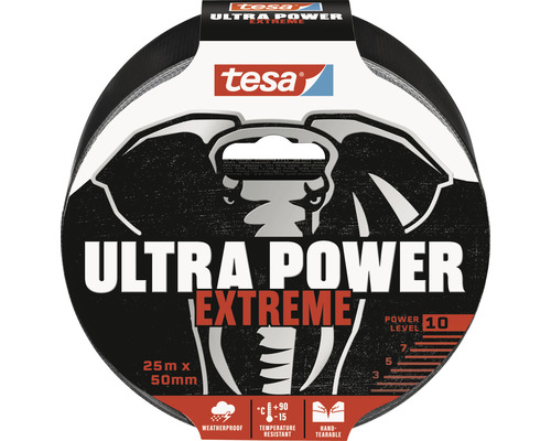 tesa Ultra Power Extreme plakband, zwart, 50 mm x 25 m