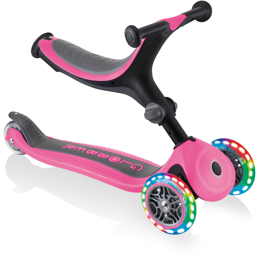 GLOBBER GO-UP FOLDABLE PLUS LIGHTS pink - mit Leuchtrollen
