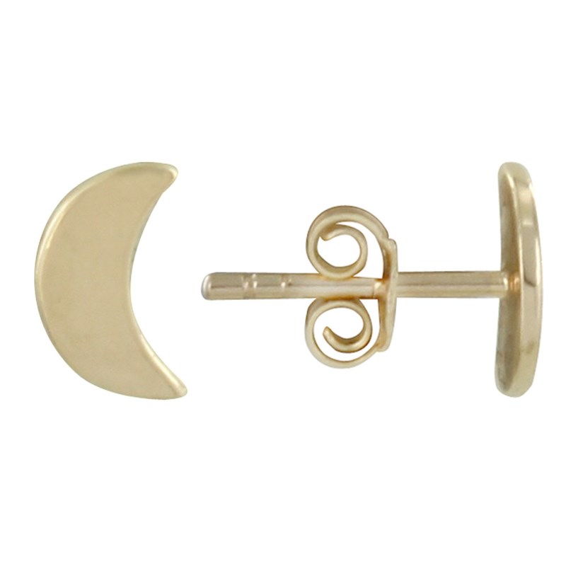 Boucles d'Oreilles Plaqué Or Lune et Croissant de Lune