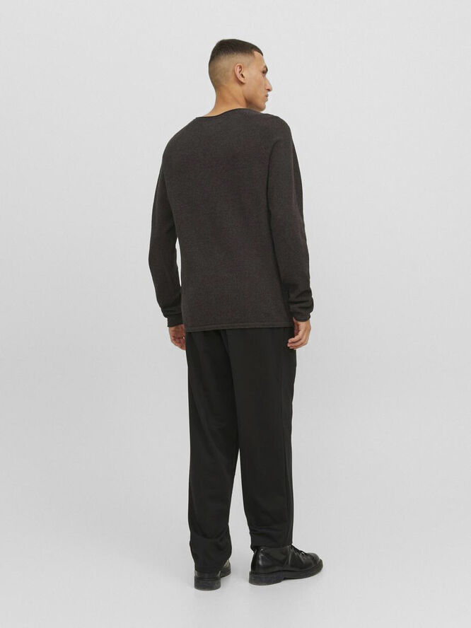 Jack & Jones JJEHILL KNIT CREW NECK NOOS Seal brown/twist