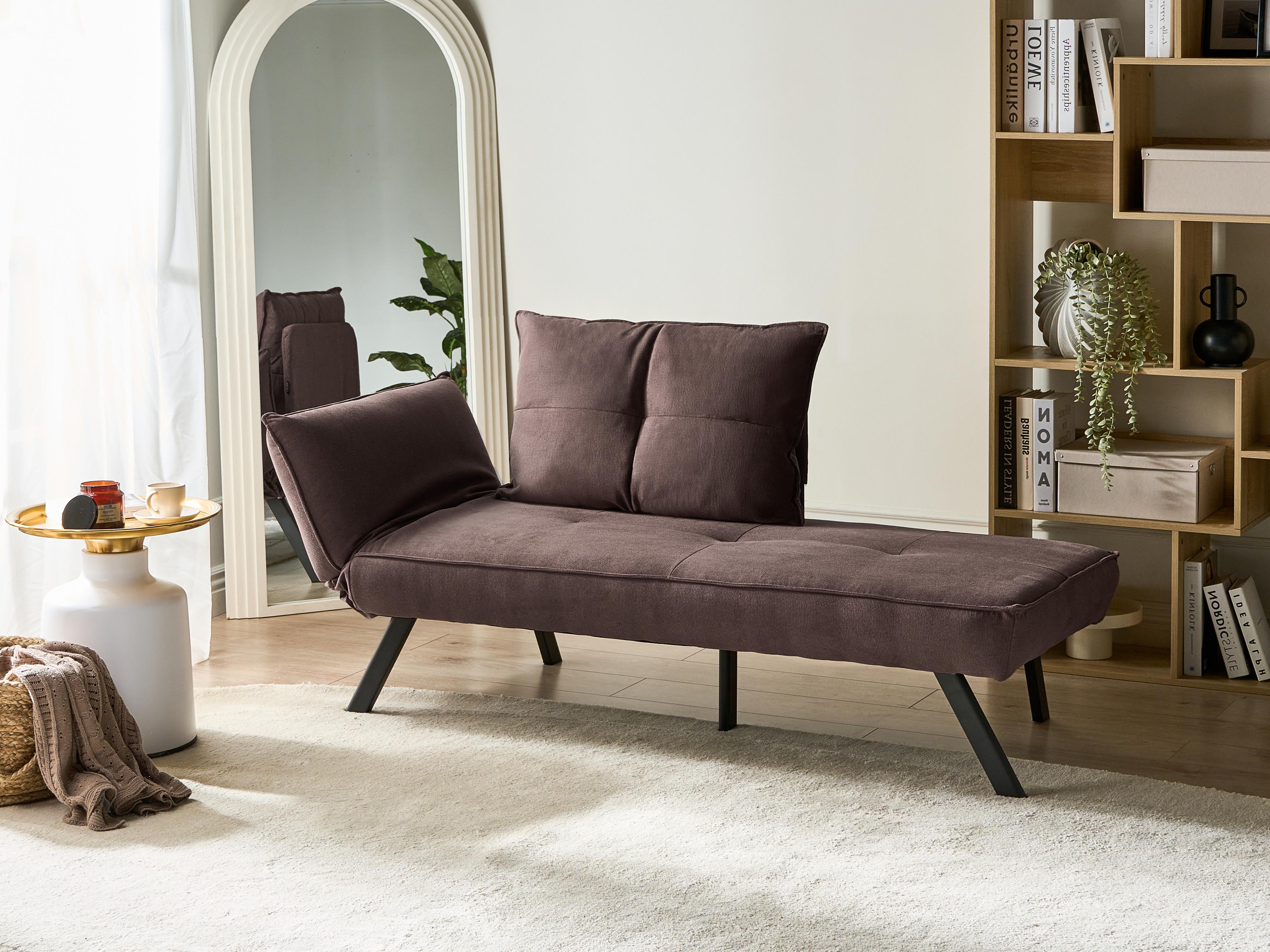 Linkszijdige chaise longue ROCAMADOUR Stof Bruin
