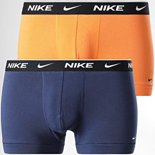 Lot De 2 Boxers KE1085 Orange Bleu Marine
