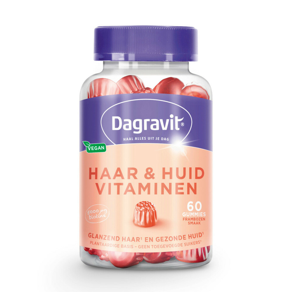 2x Dagravit Haar & Huid Vitaminen Vegan Gummies60 stuks