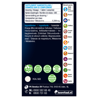 Lucovitaal Melatonine Puur 0.299mg Tabletten 500TB