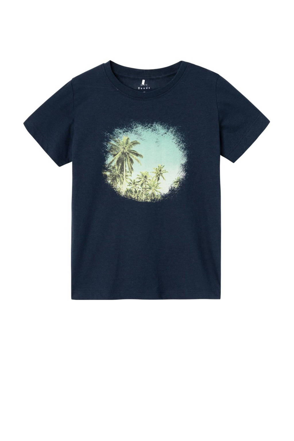 NAME IT T-shirt NKMVOTO met printopdruk donkerblauw palms