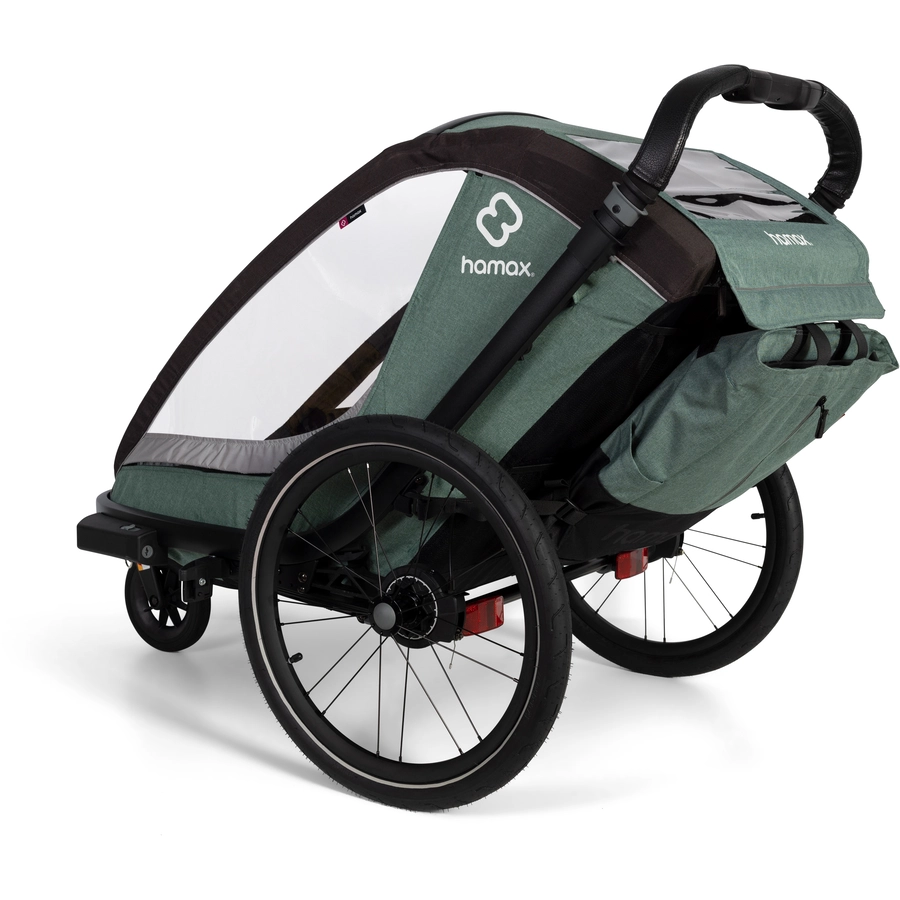hamax Kinderfahrradanhänger Cocoon Zweisitzer greenblack