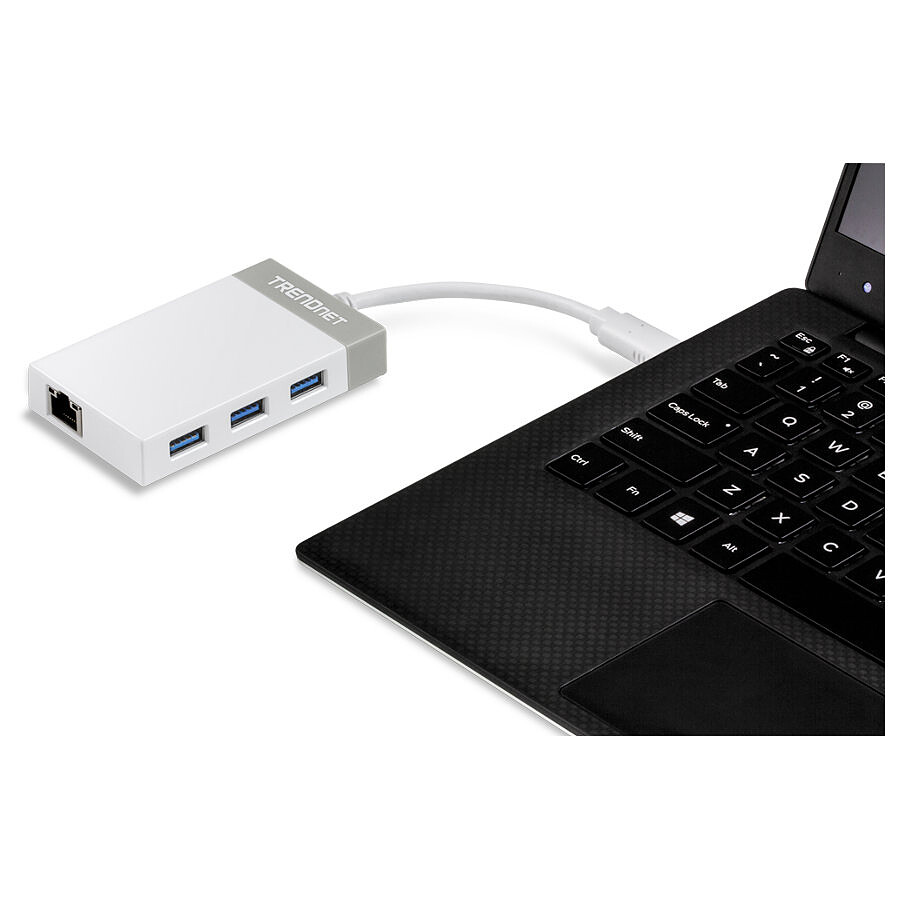 TrendNet TUC-ETGH3 - Adaptateur USB Type-C vers Gigabit Ethernet + Hub