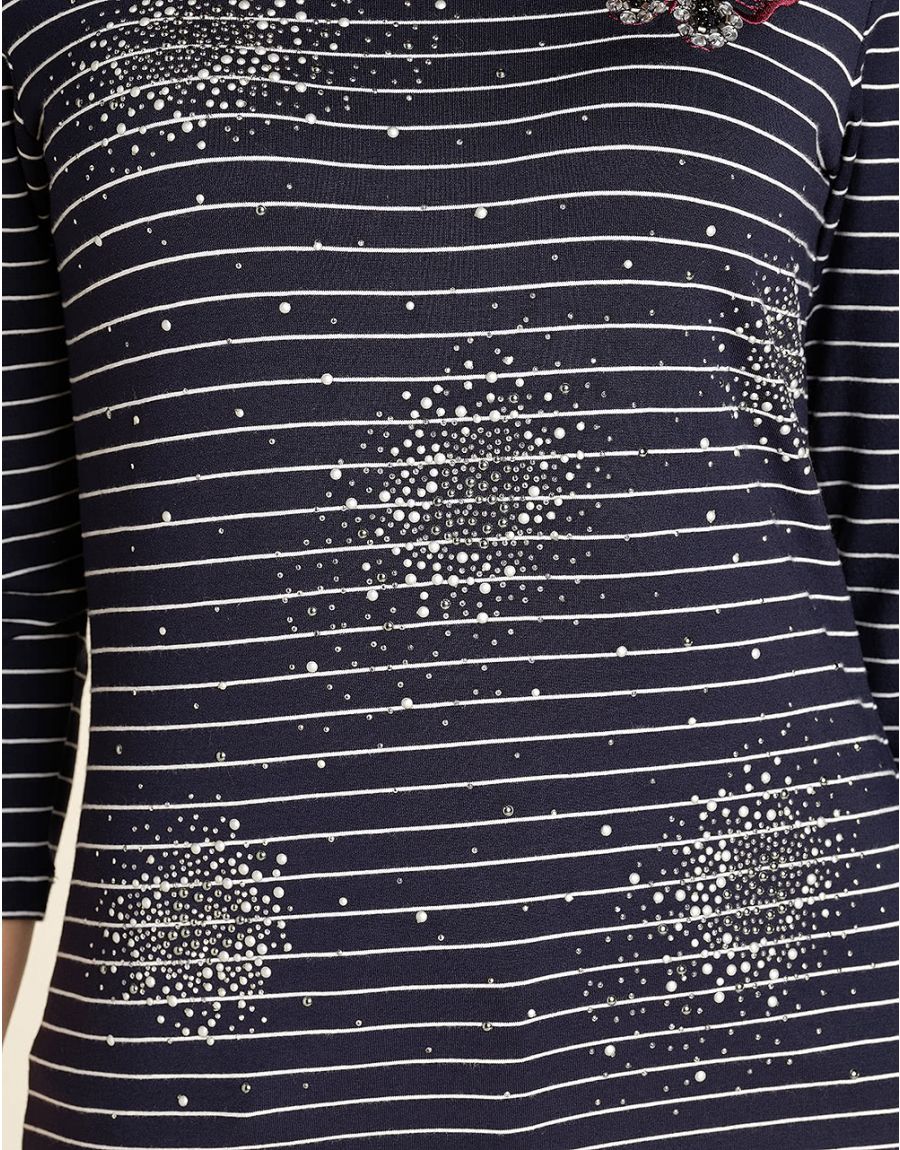 T-shirt bleu à rayures