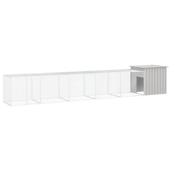 Galinheiro 600x91x100 cm Aço Galvanizado Grey - 3106463 - 3106463