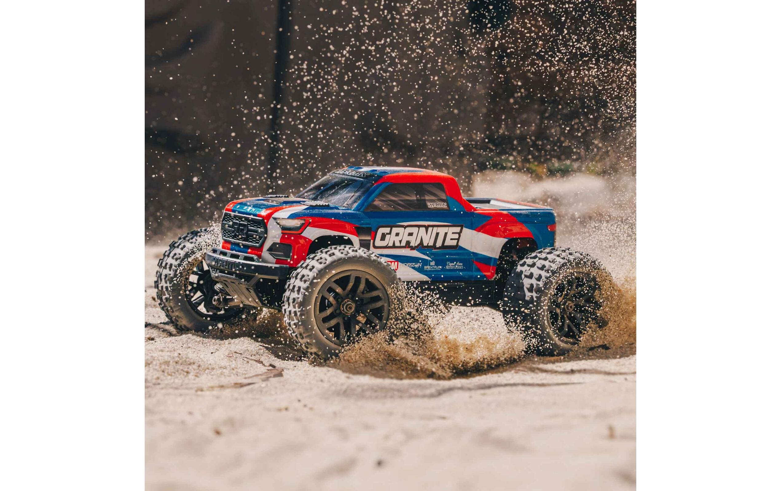 Monster Truck Granite Grom Mega 380 Blau, RTR, 1:18<br>Robuster 4wd mini Monstertruck mit Spektrum Technik