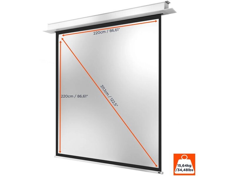 Celexon Deckeinbauleinwand Motor Professional Plus 220x220c Elektrische Deckeneinbau Leinwand