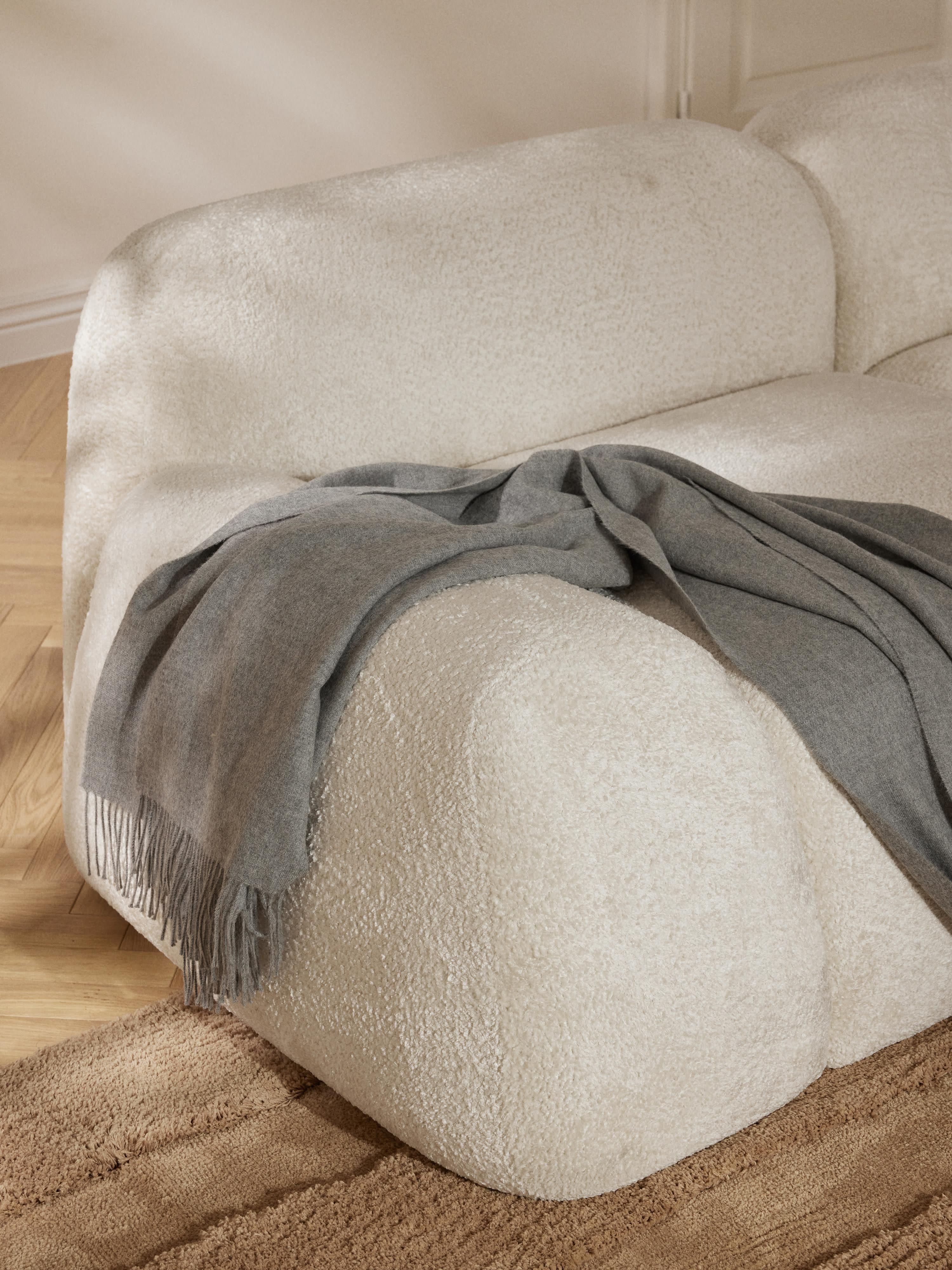 Modulaire bank Wolke (3-zits) van teddy-bouclé