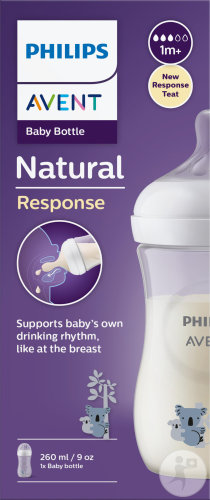 Philips Avent Natural Response Biberon 260ml Koala +1 Mois Débit 3 1 Pièce (SCY903/67)