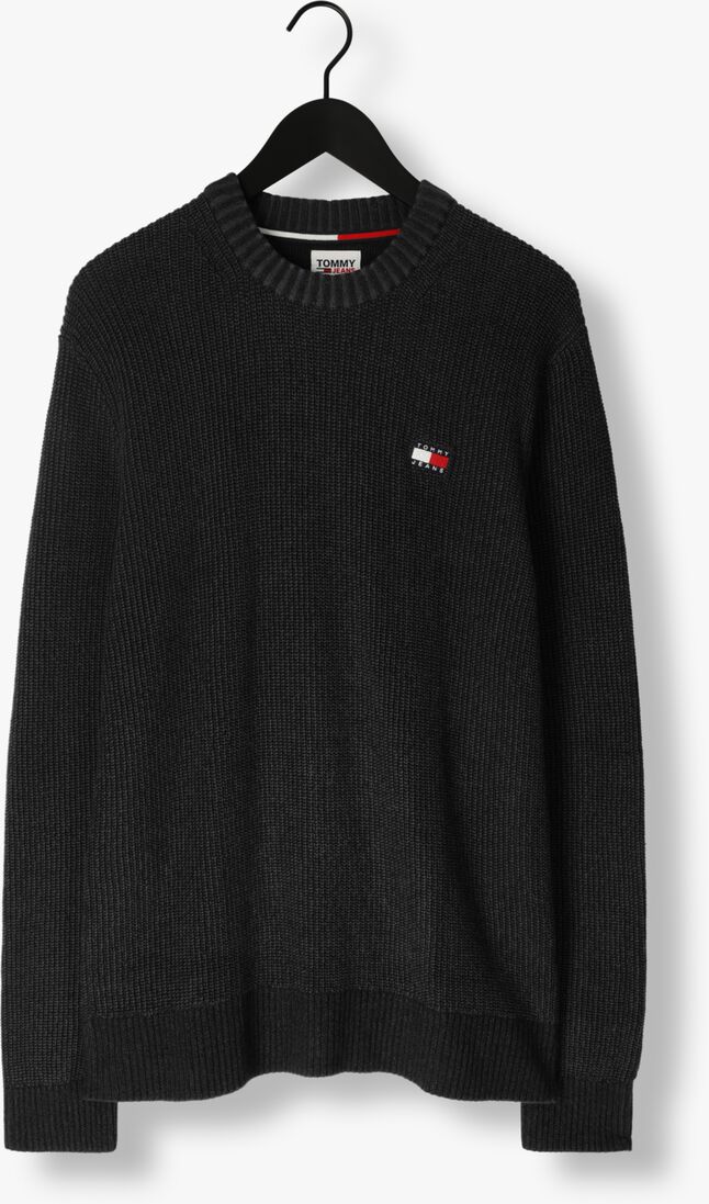TOMMY JEANS zwarte tommy jeans trui tjm reg tonal xs badge sweater