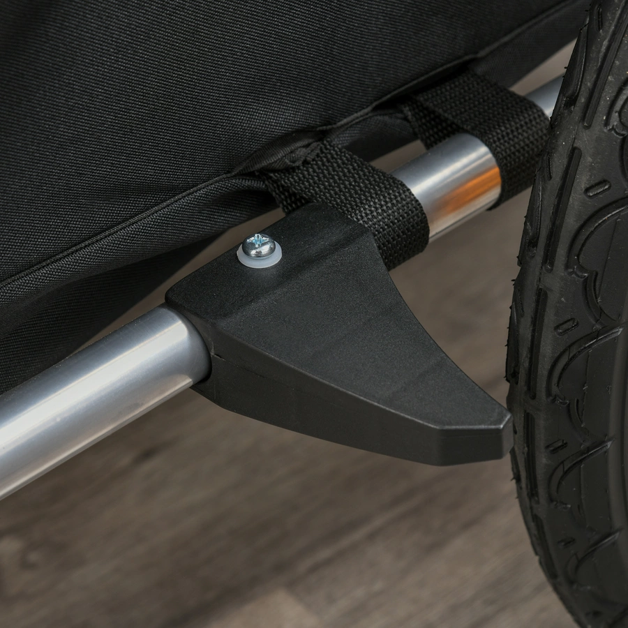 HOMCOM 2-in1 Fahrradanhänger mit Platz für 2 Kinder grünschwarz