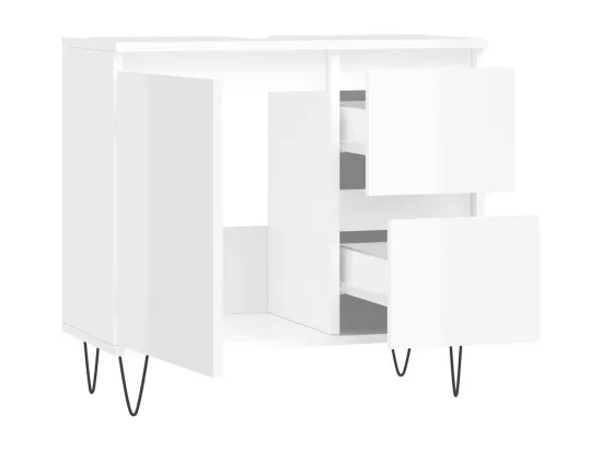 Armoire de salle de bain blanc brillant 65x33x60 cm