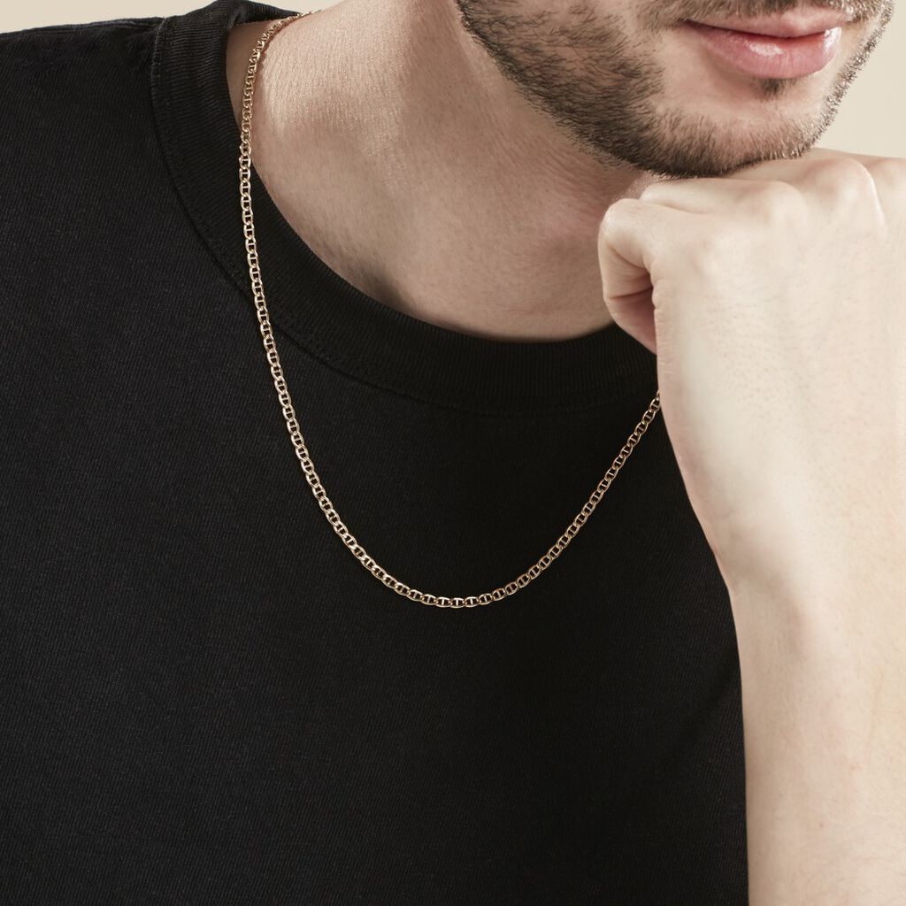 Collier Capucin Maille Marine Or Jaune