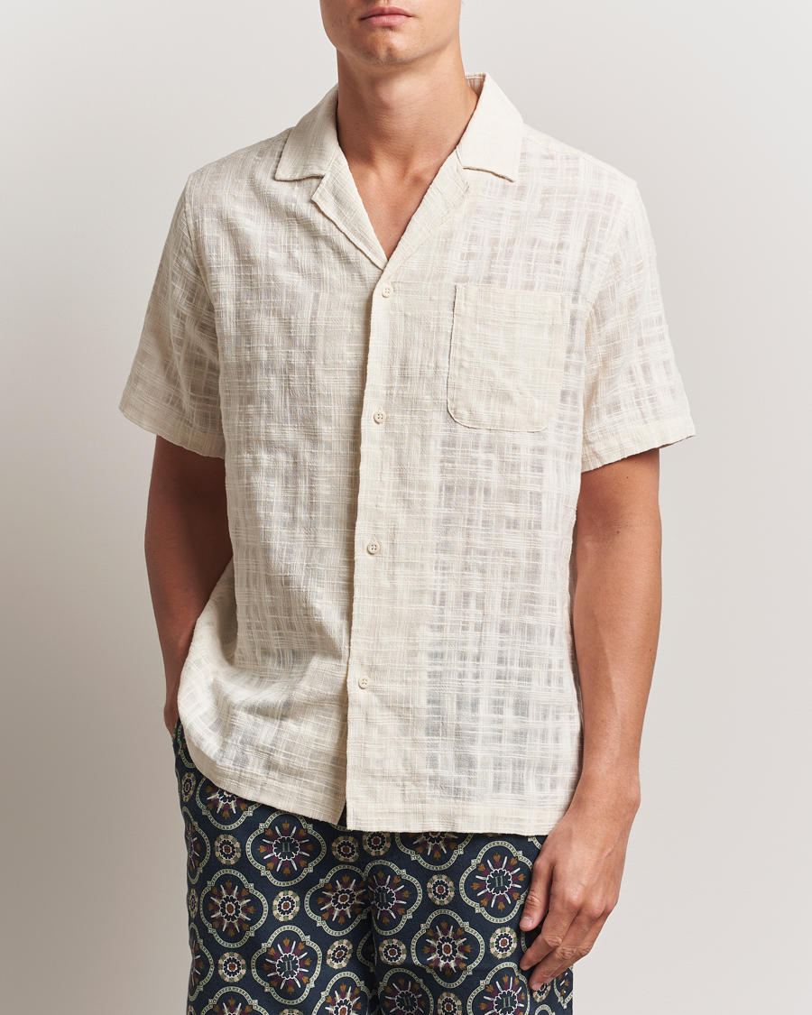 Les Deux Lesley Slub Short Sleeve Shirt Ivory