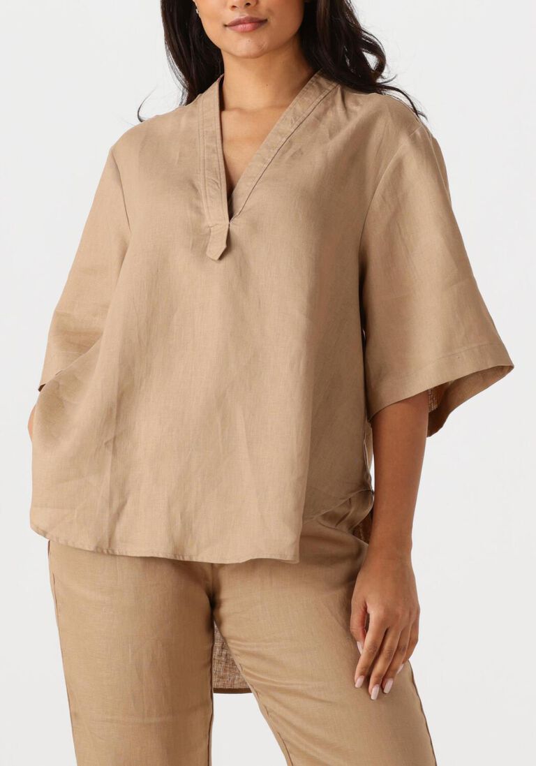 beige resort finest top short sleeve blouse